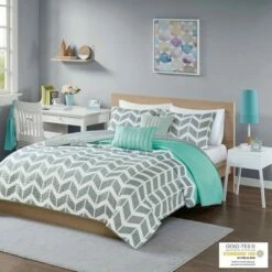 Best Sale ❤️ Intelligent Design Chevron Darcy Quilted Coverlet Set Multiple Piece - JLA Home Teal 😀 -Quilts Online Shop unnamed file 1022