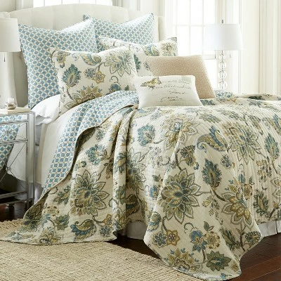 Deals 🔔 Palladium Grey Floral Quilt Set - Levtex Home ⭐ 7 Deals 🔔 Palladium Grey Floral Quilt Set - Levtex Home ⭐ - Image 5