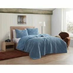 Hot Sale 🛒 Camilia Diamond Corduroy Sherpa Quilt Set - Bearpaw Rust 🤩