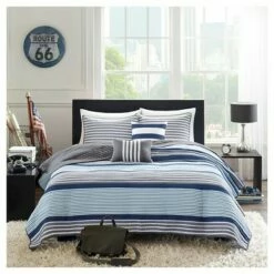 Best Pirce 👍 Intelligent Design Blain Quilted Coverlet Set Blue 👍