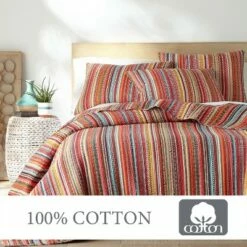 Best Sale ✔️ Uluru Stripe Quilt and Pillow Sham Set - Levtex Home 🔔 -Quilts Online Shop unnamed file 1252
