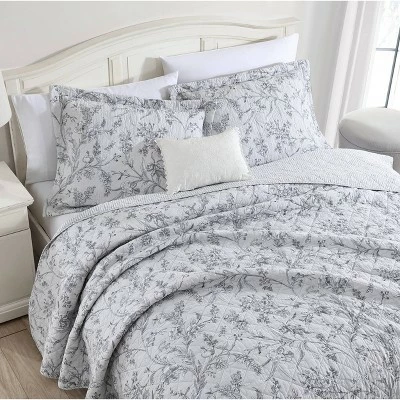 Top 10 π Branch Toile Quilt Set - Laura Ashley Gray π 8 Top 10 π Branch Toile Quilt Set - Laura Ashley Gray π - Image 6