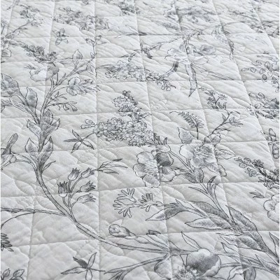 Top 10 π Branch Toile Quilt Set - Laura Ashley Gray π 9 Top 10 π Branch Toile Quilt Set - Laura Ashley Gray π - Image 7