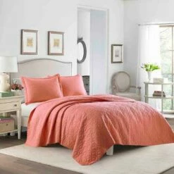 Cheap 😍 Solid Reversible Quilt Set Coral - Laura Ashley 👏 -Quilts Online Shop unnamed file 1405