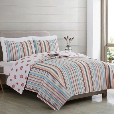 Hot Sale π Great Bay Home Key Largo Coastal Beach Reversible Quilt Set π 3 Hot Sale π Great Bay Home Key Largo Coastal Beach Reversible Quilt Set π