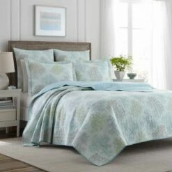 Best Pirce ✔️ Saltwater Reversible Quilt Set Blue - Laura Ashley 🤩 -Quilts Online Shop unnamed file 1446