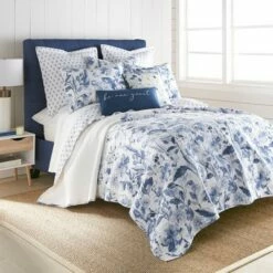 Top 10 ✨ Linnea Blue Quilt and Pillow Sham Set - Levtex Home 🎁 -Quilts Online Shop unnamed file 1542