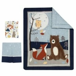 Cheapest 👏 Lambs & Ivy Sierra Sky Blue/Gray Woodland Nursery 3-Piece Baby Crib Bedding Set ❤️ -Quilts Online Shop unnamed file 156