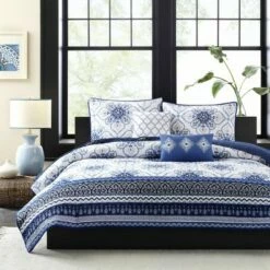 Best deal 🌟 Intelligent Design Blue Taylor Quilted Coverlet Set ✔️