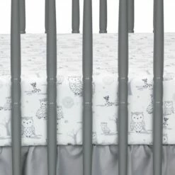 Outlet 🧨 Lambs & Ivy Luna White/Gray Celestial Owl 4-Piece Nursery Baby Crib Bedding Set 🔔 -Quilts Online Shop unnamed file 168
