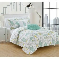 Promo 🤩 Chic Home Design Bay Park Quilt & Sham Set Green 😍 -Quilts Online Shop unnamed file 1787