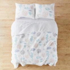 New ✨ Blue Sea Quilt and Pillow Sham Set - Levtex Home 🌟