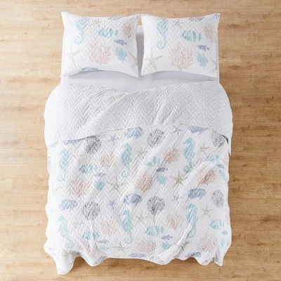 New ✨ Blue Sea Quilt and Pillow Sham Set - Levtex Home 🌟 3 New ✨ Blue Sea Quilt and Pillow Sham Set - Levtex Home 🌟