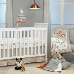 Best Pirce 🎁 Lambs & Ivy Painted Forest 4-Piece Crib Bedding Set - Gray, Beige, White 🎉 -Quilts Online Shop unnamed file 188