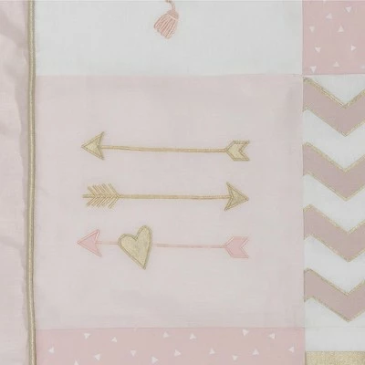 New 👍 Lambs & Ivy Baby Love Pink/Gold Girl Heart 4 Piece Crib Bedding Set 😀 5 New 👍 Lambs & Ivy Baby Love Pink/Gold Girl Heart 4 Piece Crib Bedding Set 😀 - Image 3