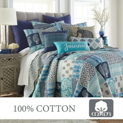 Best Pirce ⌛ Chandra Printed Patchwork Quilt and Pillow Sham Set - Levtex Home ⭐ 5 Best Pirce ⌛ Chandra Printed Patchwork Quilt and Pillow Sham Set - Levtex Home ⭐ - Image 3