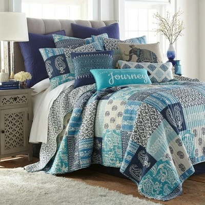 Best Pirce ⌛ Chandra Printed Patchwork Quilt and Pillow Sham Set - Levtex Home ⭐ 9 Best Pirce ⌛ Chandra Printed Patchwork Quilt and Pillow Sham Set - Levtex Home ⭐ - Image 7