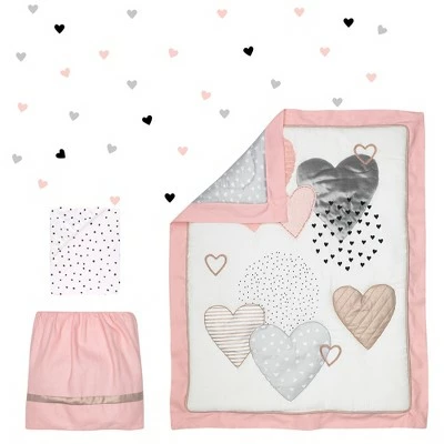 New π₯ Lambs & Ivy Signature Heart to Heart 4-Piece Crib Bedding Set - Pink, Gray π 9 New π₯ Lambs & Ivy Signature Heart to Heart 4-Piece Crib Bedding Set - Pink, Gray π - Image 7