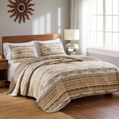 Budget 🎉 Phoenix Quilt & Sham Set - Greenland Home Fashions Tan 👏 -Quilts Online Shop unnamed file 2097