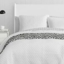 Best deal ⌛ Essential Solid Quilt & Sham Set White - Scout Home ❤️