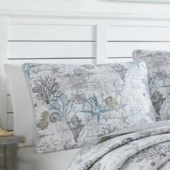 Best Pirce 🌟 Beach Bliss Pelican Quilt & Sham Set Gray - Tommy Bahama 😍