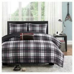 Flash Sale 🛒 Mi Zone Shawn Plaid Quilted Coverlet Set - Black 🛒