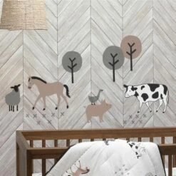 Top 10 🔥 Lambs & Ivy Baby Farm Animals 5-Piece White/Taupe Baby Crib Bedding Set 😀 -Quilts Online Shop unnamed file 218