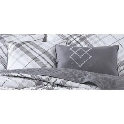 New ⭐ Khalvin Plaid 5pc Quilt - Geneva Home Fashion Gray 😍 4 New ⭐ Khalvin Plaid 5pc Quilt - Geneva Home Fashion Gray 😍 - Image 2