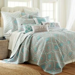 Cheapest ❤️ Gramercy Teal Quilt and Pillow Sham Set - Levtex Home 🔥 -Quilts Online Shop unnamed file 2365