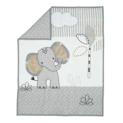 Cheap โค๏ธ Lambs & Ivy Jungle Safari Elephant 3-Piece Mini Crib Bedding Set - Gray/White ๐ 4 Cheap โค๏ธ Lambs & Ivy Jungle Safari Elephant 3-Piece Mini Crib Bedding Set - Gray/White ๐ - Image 2