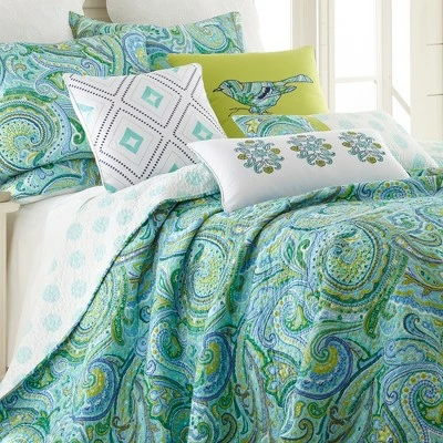 Best deal π Darjeeling Teal Quilt and Pillow Sham Set - Levtex Home π 3 Best deal π Darjeeling Teal Quilt and Pillow Sham Set - Levtex Home π