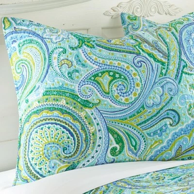 Best deal π Darjeeling Teal Quilt and Pillow Sham Set - Levtex Home π 4 Best deal π Darjeeling Teal Quilt and Pillow Sham Set - Levtex Home π - Image 2