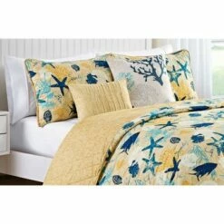 Promo 🎉 Aquatic Reversible Quilt Set Blue/Yellow - VCNY 🔥 -Quilts Online Shop unnamed file 2445