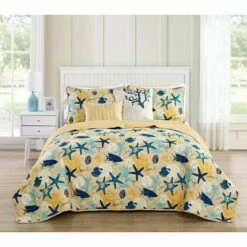 Promo 🎉 Aquatic Reversible Quilt Set Blue/Yellow - VCNY 🔥 -Quilts Online Shop unnamed file 2448