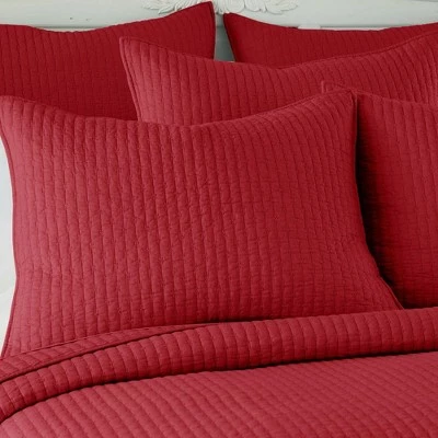 Flash Sale ❤️ Cross Stitch Red Solid Quilt Set - Levtex Home 🤩 4 Flash Sale ❤️ Cross Stitch Red Solid Quilt Set - Levtex Home 🤩 - Image 2