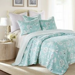 Cheap ✨ Homthreads Veronique Quilt Set Blue 🤩