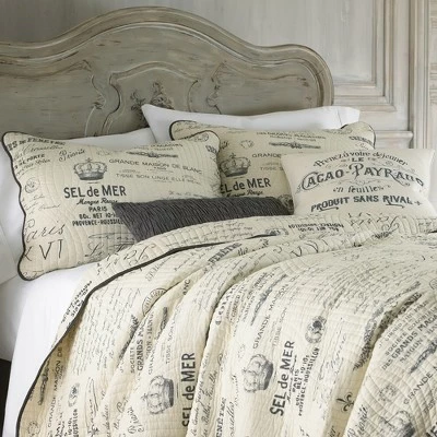 Buy ⭐ Histoire Toile Quilt Set - Twin Quilt and One Standard Sham Grey - Levtex Home 💯 5 Buy ⭐ Histoire Toile Quilt Set - Twin Quilt and One Standard Sham Grey - Levtex Home 💯 - Image 3