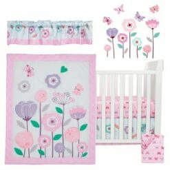 Best reviews of 🛒 Bedtime Originals Magic Garden 6-Piece Crib Bedding Set - Pink, Purple, White ✨