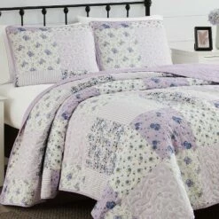 Best deal 😀 Elissa Patchwork Quilt Set Purple/White - Cannon ✨ -Quilts Online Shop unnamed file 2679