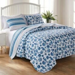 Top 10 😍 Pebble Beach Quilt & Sham Set Blue - Greenland Home Fashions ⌛ -Quilts Online Shop unnamed file 2749
