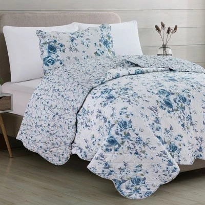 New ๐ Great Bay Home Cherisse Floral 3 Piece Quilt Set Twin ๐ 3 New ๐ Great Bay Home Cherisse Floral 3 Piece Quilt Set Twin ๐