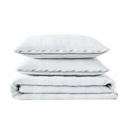 Outlet ❤️ Eddie Bauer - Twin Lake Crescent Quilt & Sham Set Solid Gray ❤️ -Quilts Online Shop unnamed file 2808