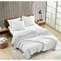 Outlet ❤️ Eddie Bauer - Twin Lake Crescent Quilt & Sham Set Solid Gray ❤️ -Quilts Online Shop unnamed file 2809