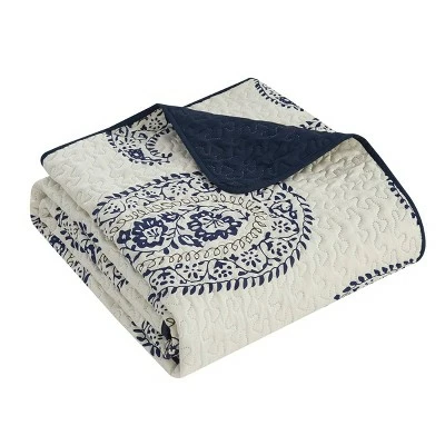 Flash Sale ✔️ Shriya Bed in a Bag Quilt Set - Chic Home Design Navy ✨ 6 Flash Sale ✔️ Shriya Bed in a Bag Quilt Set - Chic Home Design Navy ✨ - Image 4