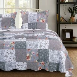 Promo 🎁 Giulia Quilt & Sham Set Gray/White - Greenland Home Fashions 🛒 -Quilts Online Shop unnamed file 2952