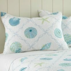 New ⭐ Marine Dream Seaglass Quilt Set - One Twin Quilt and One Standard Sham - Levtex Home 👏