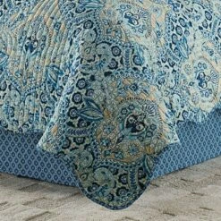 Flash Sale 🧨 Blue Damask Reversible Moonlit Shadows Quilt Set - Waverly® ❤️