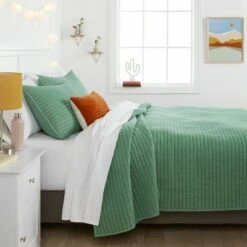 Budget ✨ Garment Washed Microfiber Quilt - Room Essentials™ Blush ✨