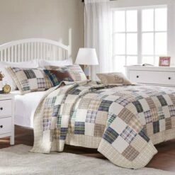New ⭐ Oxford Quilt & Sham Set Beige/Blue - Greenland Home Fashions 🔔 10 New ⭐ Oxford Quilt & Sham Set Beige/Blue - Greenland Home Fashions 🔔 -Quilts Online Shop unnamed file 3173