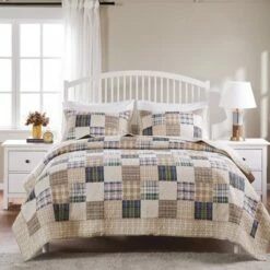 New ⭐ Oxford Quilt & Sham Set Beige/Blue - Greenland Home Fashions 🔔 13 New ⭐ Oxford Quilt & Sham Set Beige/Blue - Greenland Home Fashions 🔔 -Quilts Online Shop unnamed file 3176